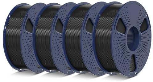 SUNLU 4KG PLA Filament 1.75mm, Hohe Geschwindigkeit 3D Drucker Filament Mit Hoher Fließfähigkeit, Entwickelt für Schnelles 3D Drucken, Rapid HS-PLA 4-Pack, Schwarz