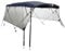 vidaXL 4 Bow Bimini Top mit Mesh-Seitenteilen, Bootsverdeck mit Aluminiumrahmen, Sonnenverdeck Boot Sonnensegel, Blau 600D Polyester