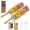 FANATICOOK Nistbare Grillkörbe mit abnehmbarem Holzgriff und stabilem Gestell, 2 Stück, Grillkorb für Outdoor, Rohrnetz, Grillzylinderkäfig für Gemüse, Gemüse, Fisch, Camping, Geschenke für Männer