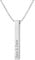 Personalised Name 3D Long Bar Necklace in Silver, Gold and Rose Gold, Custom Engraved Jewellery With Gift Box (Silver)