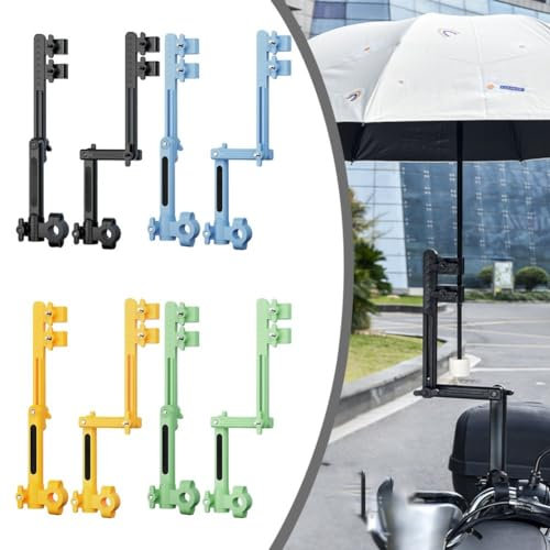 Conector de paraguas ajustable para scooters eléctricos, bicicletas, cochecitos de bebé (pliegue 2 negro)