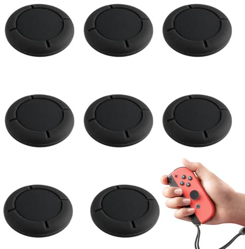 8 Pièces Capuchons de Joystick en Silicone, Grips de Protection pour Thumbsticks, Adaptés pour Manettes de Jeu, Améliorent Précision et Confort, Installation Facile - Noir