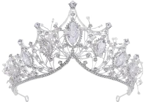 Tiara de Corona de Cristal para Boda - Diadema de Princesa con Corona Decorativa