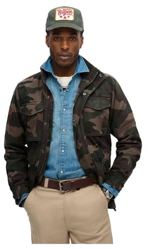 Superdry Herren Rookie Militärjacke Tarnmuster Truppengrün XXL