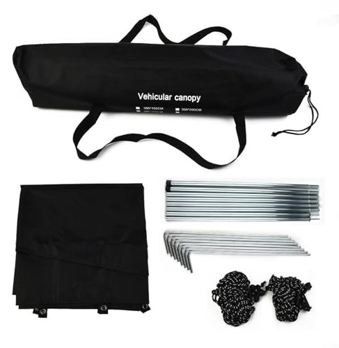 Premium Sun Canopy Awning, Sunshade Complete Kits Motorhome Camping Trailer UV Zipped Bag with Carry Handles for Camper Vans, Van Conversions, Motorhomes