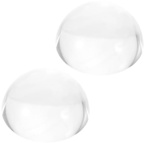 VILLFUL Glass Paperweight Hemisphere 2 Pack Clear Glass Hemisphere Domes for Calligraphy Sewing Quilting Desk Display Tailor Paper Weight Tools