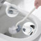 2er Set Toilettenbürste,Upgrade WC Bürste, Langer Stiel klobürste gebogen, Klobürste mit randreiniger,Kunststoff-Toilettenbürstenset mit Starken Borsten für Tiefenreinigung - Weiß