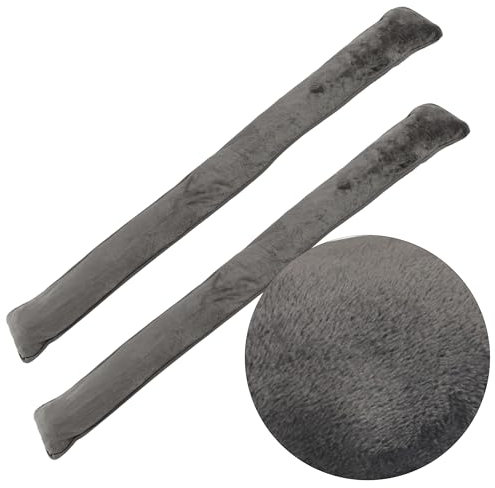 Zugluftstopper mit Microfaserbezug Türbodendichtung Türdichtung Fensterdichtung Türwindstopper Windstopper (Grau, 2er)