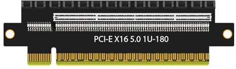 GLOTRENDS PA17 PCIe 5.0 X16 Riser-Adapterkarte, gerade und flach für die Installation in 1U/2U-Servern