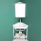 Lavello Ad Angolo, Lavandino Angolare a Parete con Troppopieno Foro per Rubinetto Scarico, Mobile Bagno con Specchio, Lavabo In Ceramica per Interni Ed Esterni(42cm/16.5in)