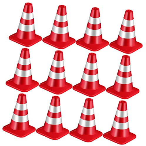 PHENOFICE Mini-verkehrskegel 12er Satz Sandtisch-Modelle Bildungsspielzeug Für Kinder Verkehrszeichen-Spielzeug Outdoor-Spielzeug