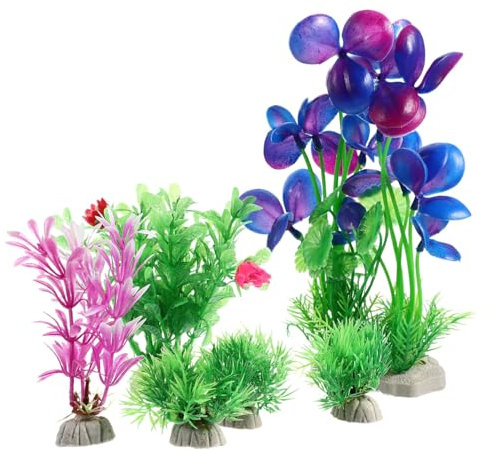 BUGUUYO 6St Aquarium Landschaftsbau Tank- gefälschte Pflanze Desktop-Faux-Pflanze Aquarium- kunstpflanze kunstplflanze Aquariumzubehör Versorgung mit Aquarien Keramik Colorful