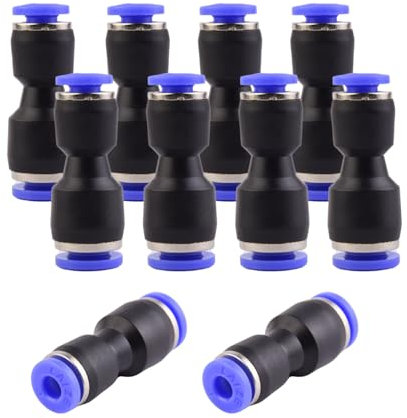 ANGEEK Lot de 10 raccords rapides de 6 à 4 mm de diamètre variable - Réducteurs pneumatiques Push In - Raccord rapide pour le raccordement à l'air et à l'eau