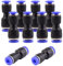 ANGEEK Lot de 10 raccords rapides de 6 à 4 mm de diamètre variable - Réducteurs pneumatiques Push In - Raccord rapide pour le raccordement à l'air et à l'eau