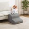 Hundetreppe für kleine Hunde, 2 Stufen 30cm Hoch Haustiertreppe, Waschbar rutschfest, Katzentreppe für Alte Katzen Für Bett, Sofa, Couch Grau
