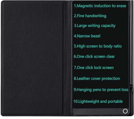 Czemo Tableau d'écriture LCD pour adulte de 6,5 pouces avec étui de protection, réutilisable, tableau d'écriture LCD, tableau d'écriture numérique, tableau magique pour bureau, salle de classe, mémo,