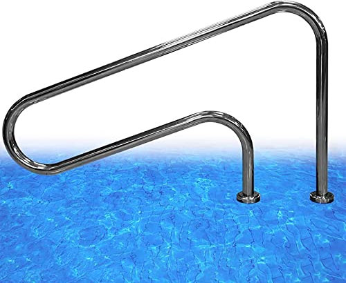 Pool Hand Rail for Inground Swimming Pools, Support up to 250Lb, Easy to Install Handrails, with a Full Set of Accessories 34 High/Pool Handrail Cover-8Ft