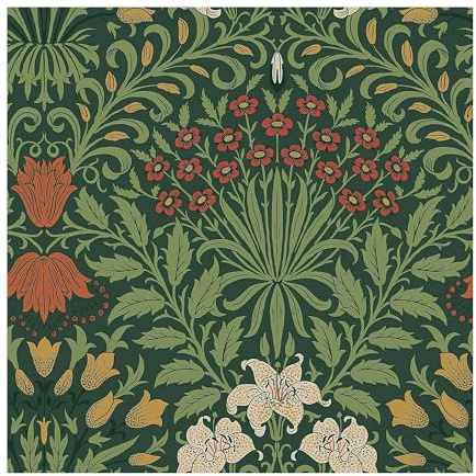 William Morris at Home Garden Moss Green Wallpaper | Paste the Wall | Green Floral | Eco-Friendly