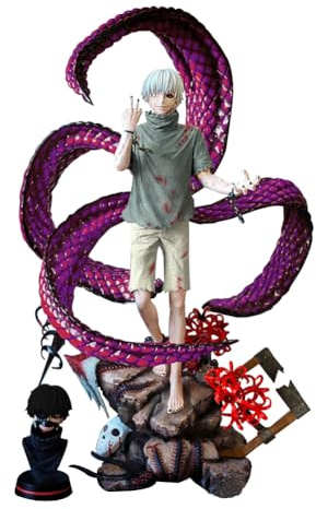 Jiumaocleu Anime Kaneki Ken Actionfigur Kaneki Ken Statue 35 cm Sammlermodell PVC-Figuren Desktop-Ornamente