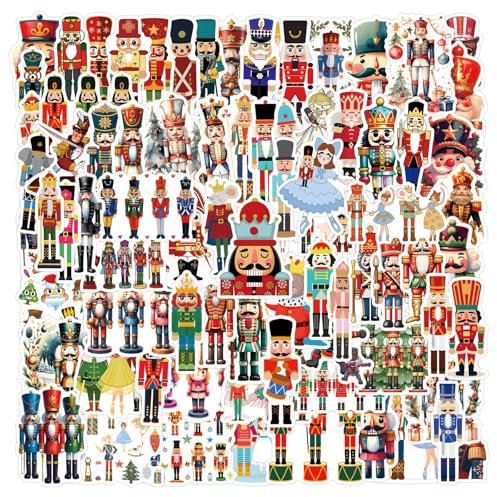 110Pcs Nutcracker Christmas Stickers, Classical Ballet Theatre Stickers, Vinyl Waterproof Decals for Laptop Water Bottle Scrapbook Cars Guitar Skateboard, Teens and Adults