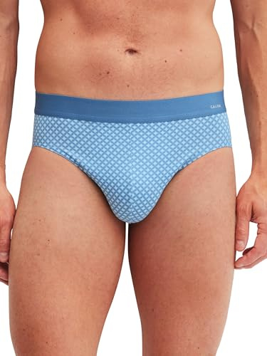 CALIDA Cotton Code Design Slip, Unterhose Herren, weicher Elastikbund, Single Jersey, ohne Eingriff Atlantic Blue 46-48