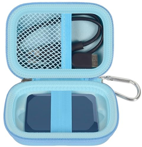 Carrying Case Compatible with Crucial X10/ X9 Pro 4TB/ 2TB/ 1TB Portable SSD, External Solid State Drive Hard Storage Holder Bag Fits for USB-C Cable (Box Only) (Blue)
