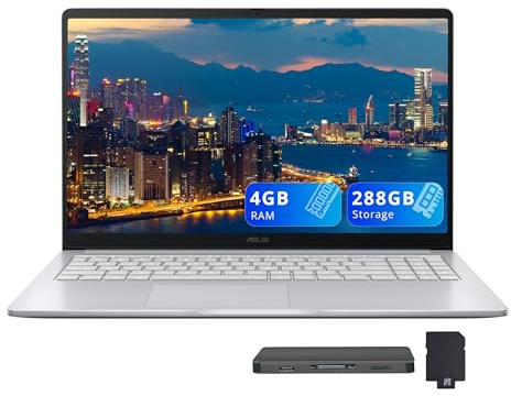 ASUS Chromebook CX15 Ordinateur portable FHD IPS 15,6, Intel Celeron N4500, 4 Go de RAM, 288 Go de stockage (128 Go eMMC + station d'accueil 160 Go), carte graphique Intel UHD, pavé numérique, webcam
