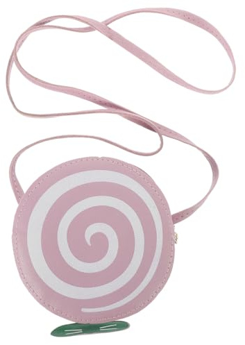 HEALEEP Runde Pu Umhängetasche Damen Kleine Schultertasche Mit Lollipop Design Modisch Für Alltag Party Shopping 4.72X4.72X1.57In