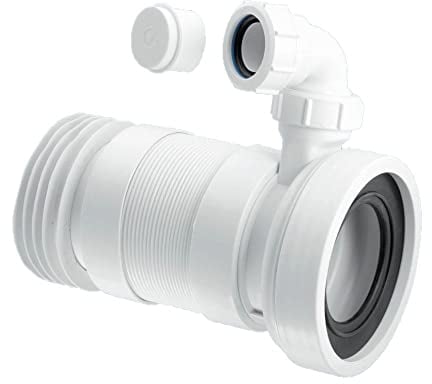McAlpine WC-F26RV Straight Flexible WC Connector with Vent Boss-170 > 410mm, White