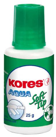 Kores KF69461 Korrekturfluid Aqua - Soft Tip, 25 g, weiß