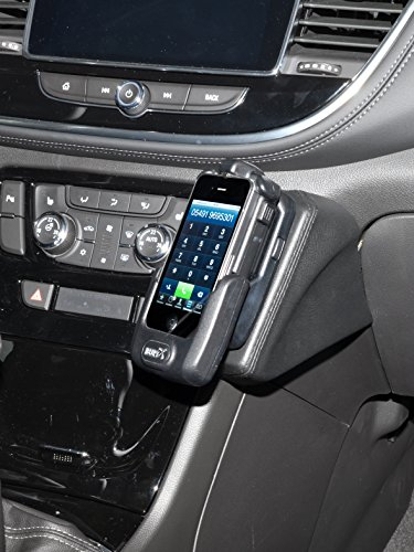 KUDA Handyhalterung passend für Opel Mokka X ab 2016 - Telefonkonsole für Smartphones, Handys, Navi und mehr – Kunstlederkonsole, schwarz, 2615
