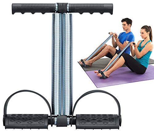 COVVY Multifunktionale Sportgerät Pedal Bodybuilding Expander Feder Schlauch Fußpeda Zugseil Fitness (Schwarz)