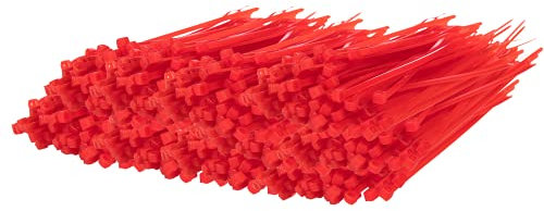 Gocableties Small Red Cable Ties, 150mm x 3.6mm, Bulk Pack of 1000, 6” Premium Nylon Zip Ties, Plastic Tie Wraps, Secure Self-Locking Mechanism, for Home, Garden, Office and DIY
