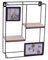 Spetebo Design Wandregal 40x33 cm - mit 2 Bilderrahmen und Holz Ablagen - Metall Hängeregal Setzkasten Regal