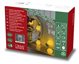 Konstsmide LED Dekolichterkette, Ananas, mit 6h Timer, 10 warm weiße Dioden, batteriebetrieben, Innen, transparentes Kabel - 3126-383