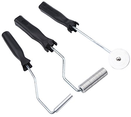 GFK-Walze, 3PCS Aluminiumlegierung GFK-Handauflegewerkzeuge Glasfaser-Blasenlaminierreinigung und Entschäumungswalzen-Kit Paddelwerkzeug mit ABS-Griff für die Reparatur von Formharz-Verbundwannen