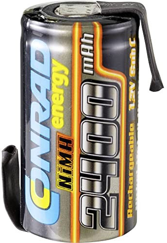 Conrad energy Modellbau-Akku-Einzelzelle NiMH Sub-C 1.2 V 2400 mAh mit Lötfahne, CE-2335650