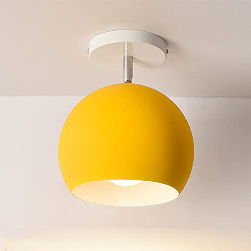 Mengjay Modern Lampe Decke Metall Hängelampe Retro Deckenlampe E27 Lampenfassung Industrielle Kronleuchter Innenbeleuchtung Einbauleuchte Deckenbeleuchtung Metal Deckenleuchte Leuchte (Gelb)