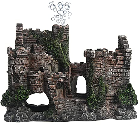 fazhongfa Aquarium Castle Betta Decoration Small and Medium Fish Accessories Decorations Pet Fish Toys Air Bubble Fish Tank Jewelry Aquarium Decor Themed Ornaments