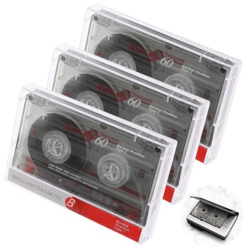 OLACD Blank Audio Cassettes Tapes: Professional Recording Time CD & DVD Player Cassette Recorded Tape 60 Minute Time Low Noise Surface Walkman Data Cartridge Normal Bias Micro Voice Music Radio(3Pack)