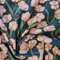 Stoff Meterware Baumwolle 0,5 m petrol rosa grün Hanami Blumen Kamelie Camelien Dekostoff Vorhangstoff Kleiderstoff