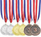 LMOGWL 3-Digitale Medaillen Metall Anhänger mit Band Runde Rand, Gewinner belohnen Kinder Sport Wettbewerb Trophy Gold, Silber, Bronze