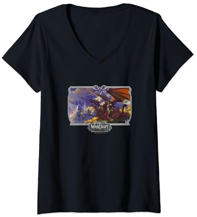 World of Warcraft Dragonflight Epic Vintage Group Shot T-Shirt avec Col en V