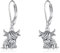 Hochland Kuh Ohrringe für Frauen S925 Sterling Silber schottische Rinder Tropfen Ohrring Leverback Kuh Schmuck Geschenke für Frauen Mädchen