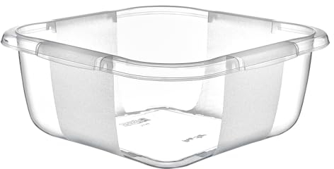 Best House Washing up Bowls Basin Transparent Square Clear Washing up Kitchen Sink Bowl Basin - 15 Litres for Kitchen, Bathroom, and Household Use (Pack of 1)