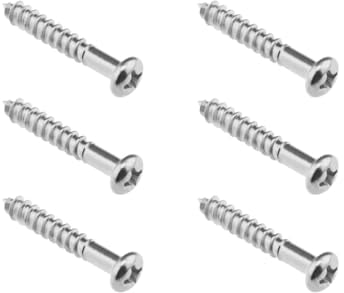 LT Easiyl 6pcs Tremolo Bridge Screws PRS Style Electric Guitar Bridge Mounting Screws Alloy Steel Screws for Electric Guitar Neck Plate Back Covers, Silver