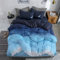 Gezu Bettwäsche 135x200cm Blau Dunkelblau Hellblau Bettgarnitur Nachthimmel Romantisch Sterne Mond Muster Bettwäsche Set Modern Farbverlauf Wende Bettbezug und 2Kissenbezug 80x80cm mit Reißverschluss