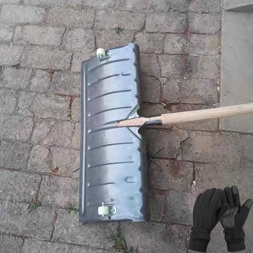 Pala de nieve, pala de trineo móvil, herramienta de pala de nieve de invierno, pala de nieve para exteriores, pala extragrande, tabla de limpieza de nieve (70 cm + mango de madera de 1,2 m)