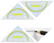 3 Pcs Geodreieck mit Griff, Flexibel Geo Kreisschablone, 14cm Transparent Flexibel Dreieck Lineal Geeignet für Studenten Büro Designer Malerei