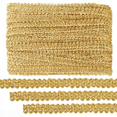 50 Meter Geflochten Drehkordel, Polyester Trim Sewing Lace, Geflochtenen Gimp Trim Deko Stoffband, für Bekleidung, Dekorationen, zum Basteln